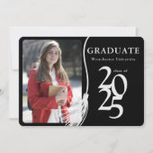 Invitation Simple Photo Black White Graduation Party (Devant)