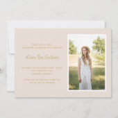 Invitation Simple Photo Blush Pink Graduation Party (Dos)