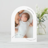 Invitation simple photo d'arc nouveau-né bébé naissance annon (Debout devant)