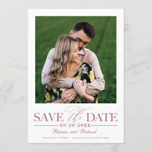 Invitation Simple Photo De Mariage Élégant Pour Sauvegarder L