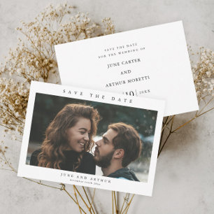 Invitation Simple Photo de mariage Enregistrez la date