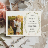 Simple Photo de Mariage Horizontal aux Fleurs Sauv