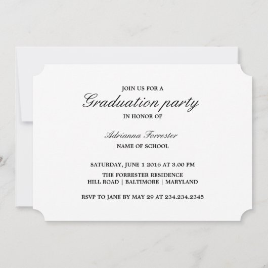 Invitation Simple photo Décontractée (Dos)