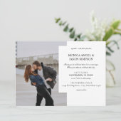 Invitation Simple photo Elegant Mariage blanc (Debout devant)