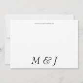 Invitation Simple photo Elegant Mariage blanc (Dos)