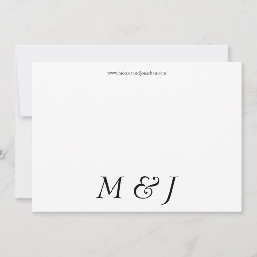 Invitation Simple photo Elegant Mariage blanc (Dos)