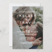 Invitation Simple Photo Elegant Mariage moderne (Devant)