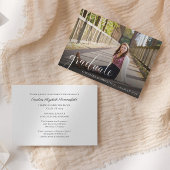 Invitation Simple Photo Elegant Script Graduation Party