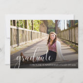Invitation Simple Photo Elegant Script Graduation Party (Devant)