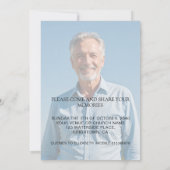 Invitation Simple photo Funeral Memorial Célébration de la vi (Dos)