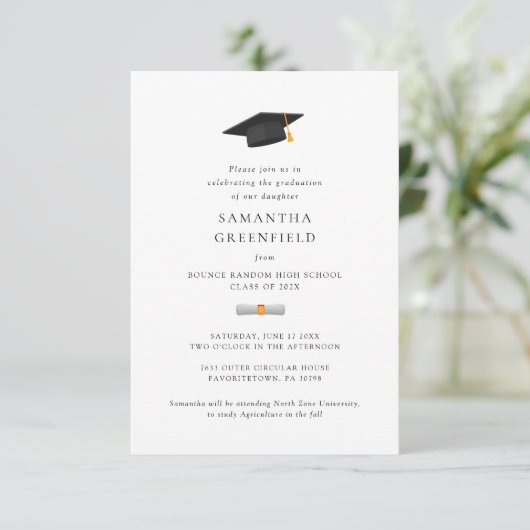 Invitation Simple Photo Graduation 2025 Party (Debout devant)