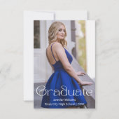 Invitation simple photo graduation party qr code rsvp (Devant)