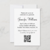 Invitation simple photo graduation party qr code rsvp (Dos)