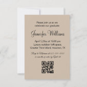 Invitation simple photo graduation party qr code rsvp brun (Dos)