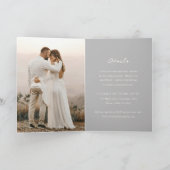 Invitation Simple Photo Gris Mariage Élégant (Intérieur)