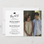 Invitation Simple Photo Joint Diplôme (Devant)