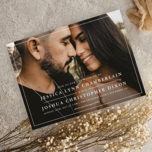 Invitation Simple Photo Mariage