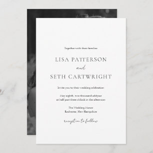 Invitation Simple Photo Minimal Classique Mariage élégant