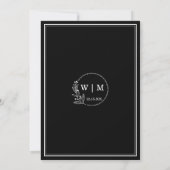 Invitation Simple Photo Minimal Monogram Save the Date Card (Dos)