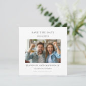 Invitation Simple photo minimale enregistrer la date (Debout devant)