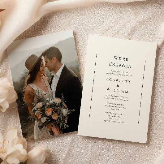 Invitation Simple photo minimale traditionnelle Nous sommes e