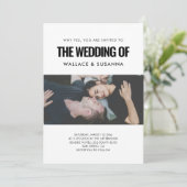 Invitation Simple photo minimaliste de mariage (Debout devant)