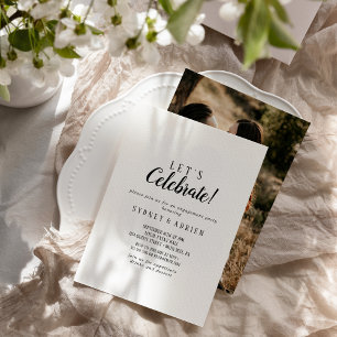 Invitation Simple photo minimaliste Fêtons la fête