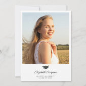 Invitation simple photo moderne cérémonie de remise des diplô (Dos)