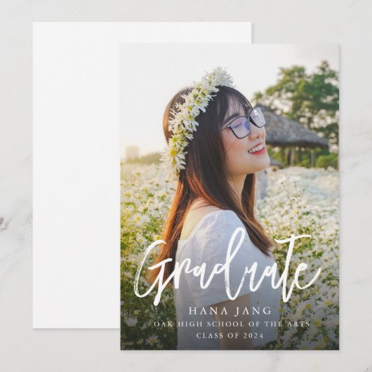 Invitation Simple Photo Promotion Promotion Classe 2025 (Devant / Derrière)