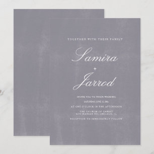 Invitation Simple Pierre Grise Béton Motif Rustique Mariage