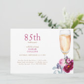 Invitation Simple Pies Roses Champagne 85e fête d'anniversair (Debout devant)