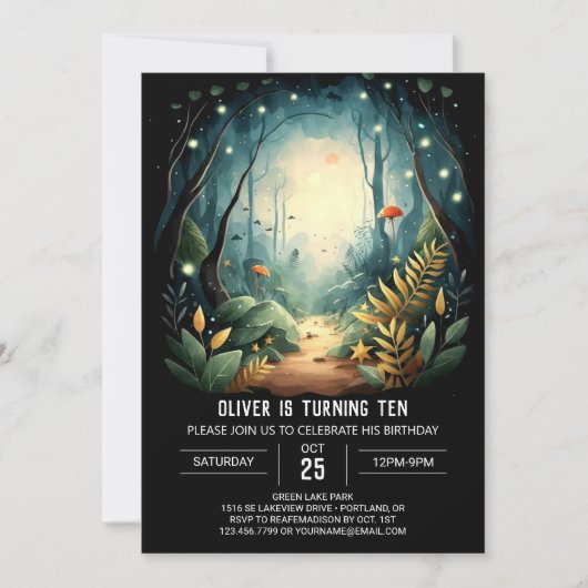 Invitation Simple Pine Adventure Woodland Anniversaire (Devant)