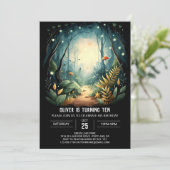 Invitation Simple Pine Adventure Woodland Anniversaire (Debout devant)
