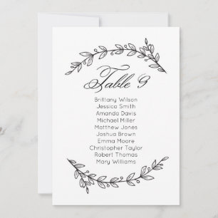 Invitation Simple plan de table de mariage floral. Plan de ta