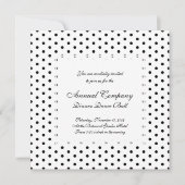 Invitation Simple Polka Dot noir et blanc Motif (Devant)