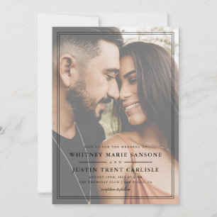 Invitation Simple Portrait de Mariage Classique Photo