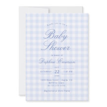 Invitation simple pour Baby Shower avec carreaux b
