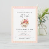 Invitation simple pour bébé avec pêche  (Debout devant)