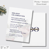 Invitation simple pour fêtes de vacances avec logo