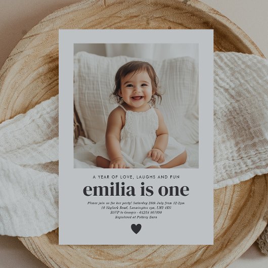 Invitation simple pour la 1ère fête d'anniversaire