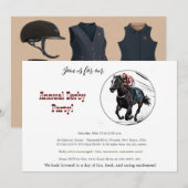 Invitation simple pour la fête du Derby de chevaux (Devant / Derrière)