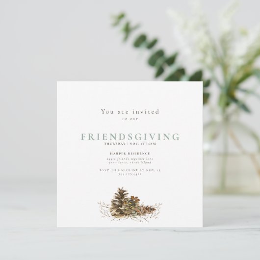 Invitation Simple pour la Friendsgiving avec des C (Debout devant)