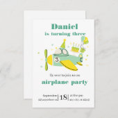 Invitation simple pour l'anniversaire d'avion ✈️ (Devant / Derrière)