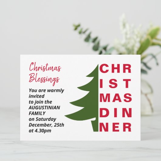 Invitation simple pour le dîner de Noël (Debout devant)