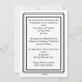 Invitation simple pour le portrait d'autographe de (Dos)