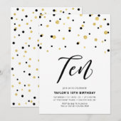 Invitation simple pour les 10 ans d'un adolescent  (Devant / Derrière)