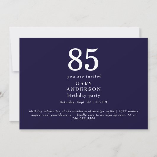 Invitation simple pour les 85 ans de la Marine (Devant)