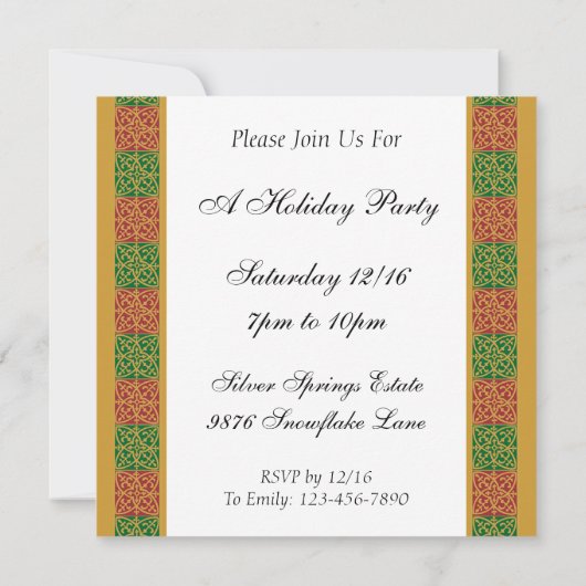Invitation simple pour les fêtes de fin d'année av (Dos)