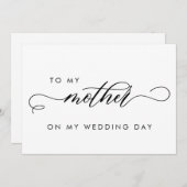 Invitation Simple Pour Ma Mère Le Jour De Mon Mariage (Devant / Derrière)