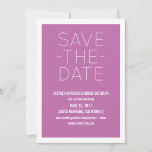 Invitation simple pour Sauvegarder la Date, Fuchsi